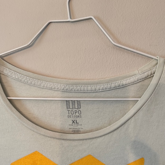 Topo Designs Cream Tee with Orange and Black Graphic - Picture 5 of 7